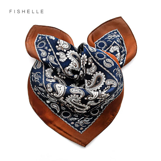 Fashion summer women silk scarves pure silk female warp printed cashew bandana headscarf foulard hijab scarf ladies gift