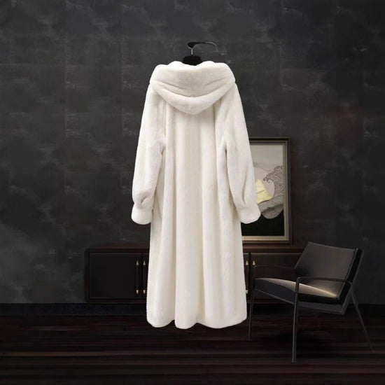 Faux Fur Jackets Women Hoodies Solid Elegant Long Coat Cardigan Thick Jacket Tops Streetwear Pockets Coats Winter 2025