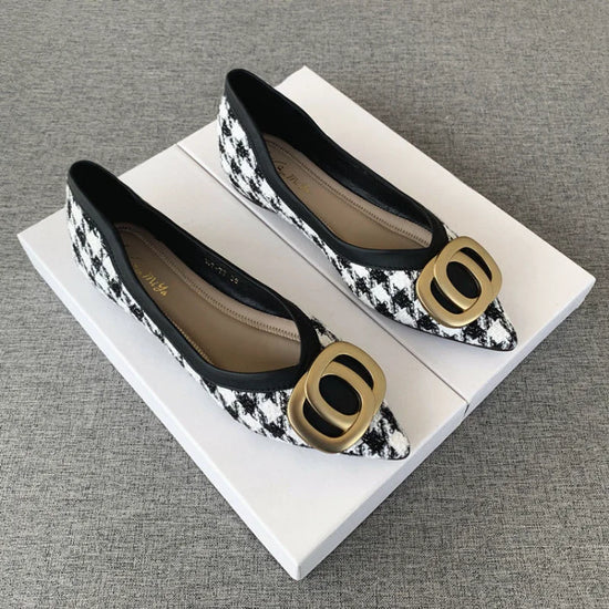Office Shoes For Women 2024 Ladies Summer Footwear Luxury Leather Casual Formal Pointed Toe Low Heel Elegant Popular Wholesale H