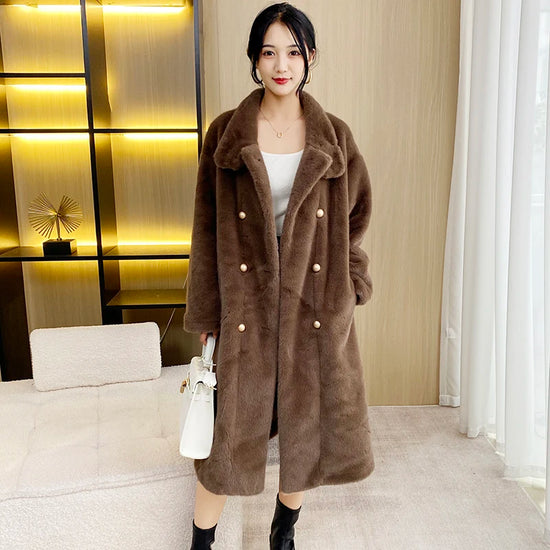 Faux Fur Coat Long Coat Women&