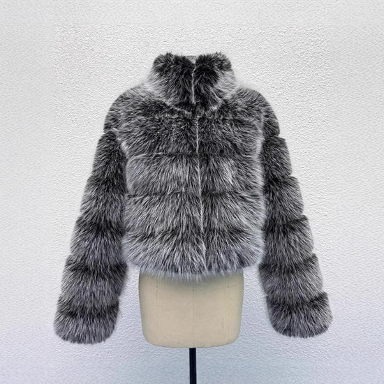 Faux Fur Women Coats Jackets Stand Collar Short Coat Thick Warm Y2k Streetwear Jacket Work Outerwear Autumn Winter 2025