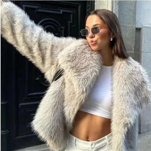 2025 Autumn and Winter New Faux Fur Jacket Women&