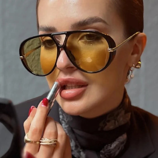 Women Brand Designer Luxury Sun Glasses Sex Vintage Oversized Sunglasses Female Black Fashion Oculos De Sol 
