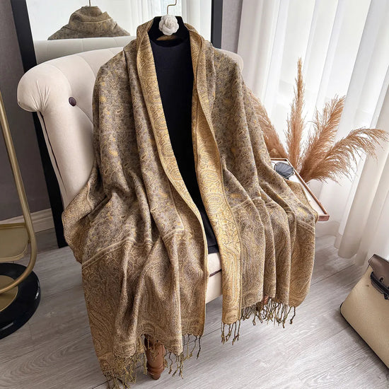 Women Paisley Scarf New National Style Pashmina Shawl Tassel Jacquard Head Wraps Femme Winter Scarves Foulard Bufanda Hijab 2025