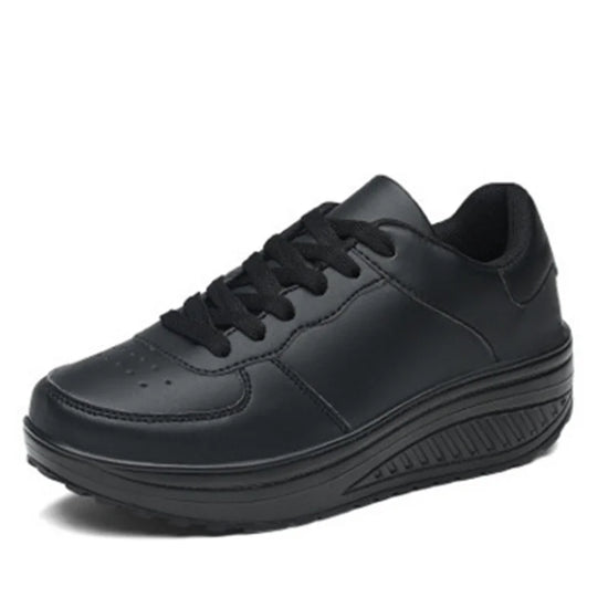 Women Sneakers 2022 New Breathable Vulcanize Shoes Waterproof Wedges Platform Woman Sneaker Leather Casual Shoes Zapatos Mujer