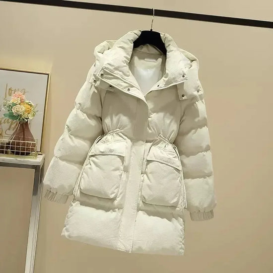 Blouson Down Coats for Women Long Cotton Black Hoodie Jackets Discount Loose Casual Modern Elegant Great Thick Cold Parkas Woman