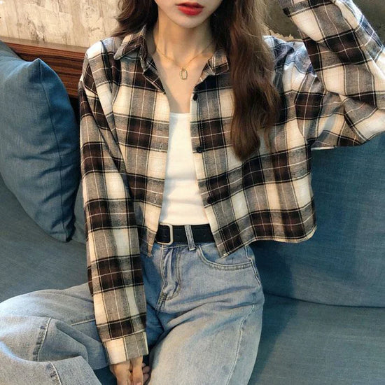 Loose Plaid irt Women&