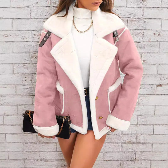 Solid Casual Loose Jacket Coats For Women 2025 Winter Vintage Women&