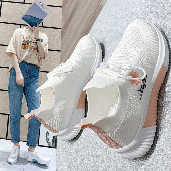 Sports Shoes for Women Sport Sneaker Casual Comfortable and Elegant Flat Low Cute White Hit Fashion Women&