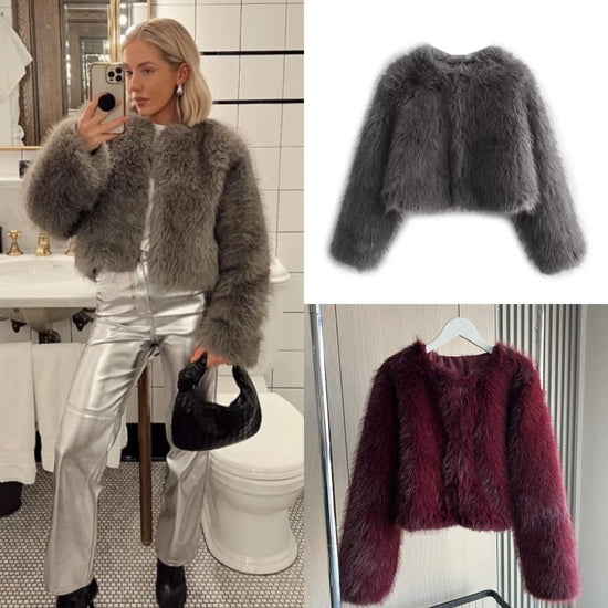 Faux fur jacket 2025 Fall/Winter New Fashion Women&